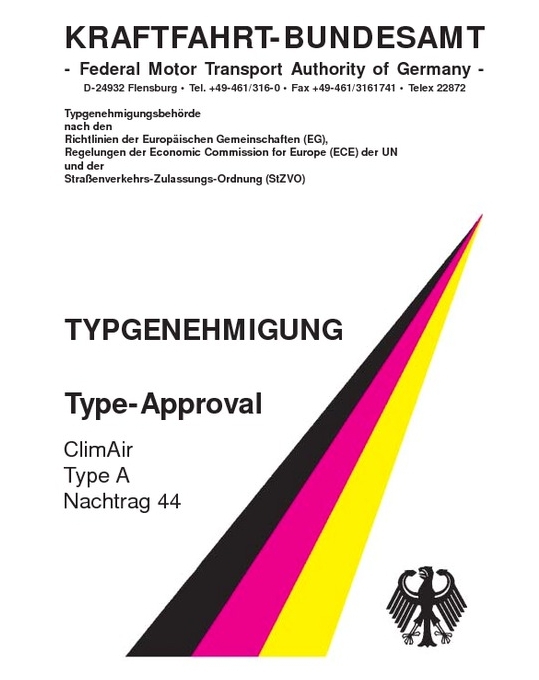 Typgenehmigung des Kraftfahrt-Bundesamt