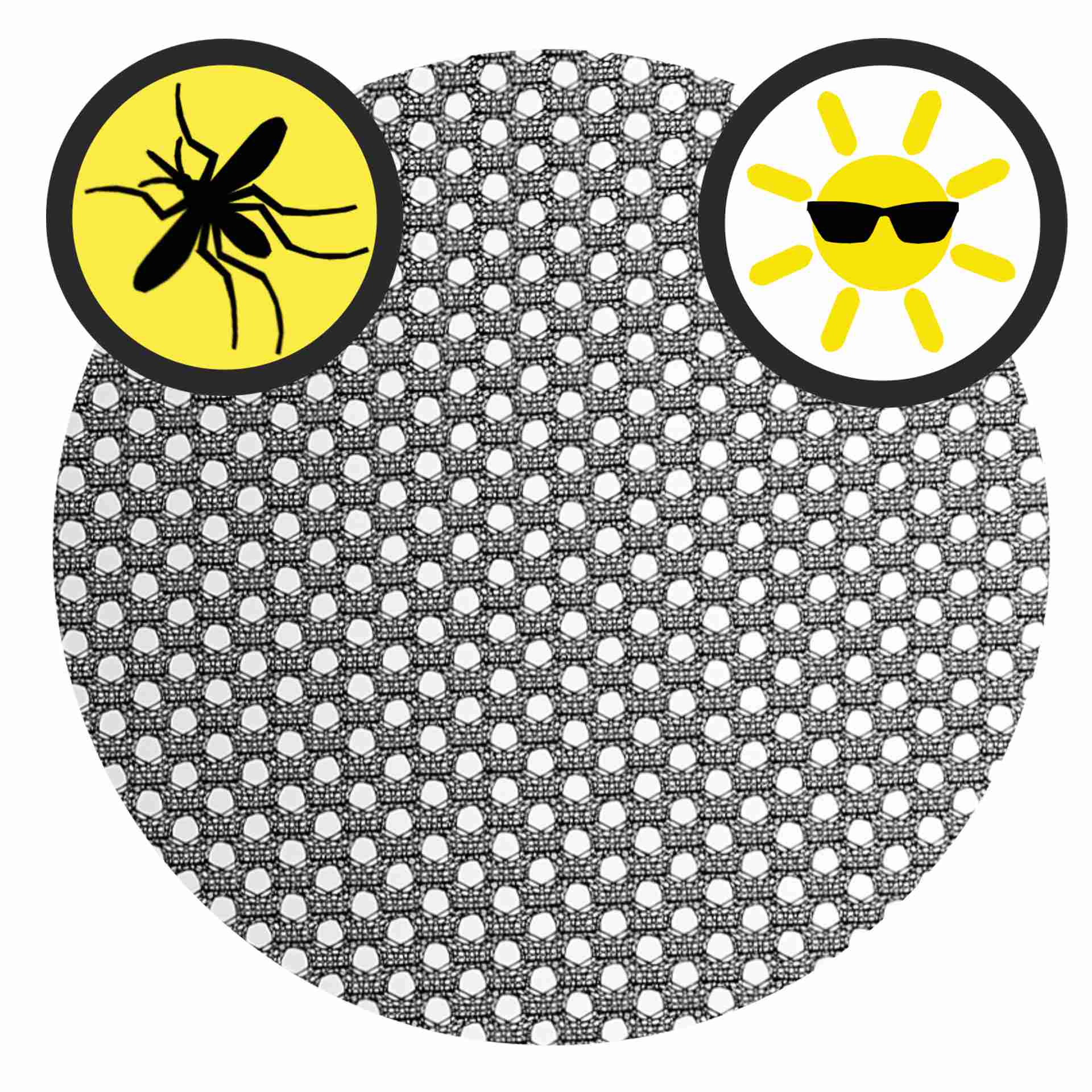 ein Stoffdetailbild vom Sonnenschutz